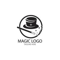 Illustration of magic hat with wand vector