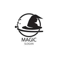 Illustration of magic hat with wand vector