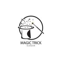 Illustration of magic hat with wand vector
