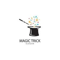 Illustration of magic hat with wand vector