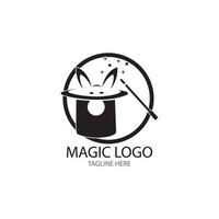 Illustration of magic hat with wand vector