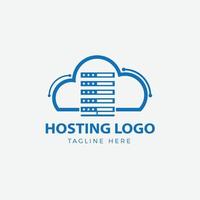 diseño de logotipo de hosting vector