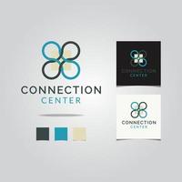 Abstract connection center logo design vector illustration