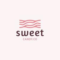 Sweet candy logo icon design template flat vector