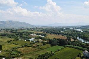 view of the surroundings of the city of Shkoder in Albania from a height photo