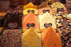 sale of spices and sweets in Istanbul, Turkey at the Egyptian market photo