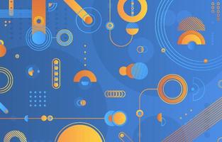 Circle Geometric Blue and Orange Background vector