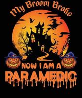 diseño de camiseta de paramédico para halloween vector