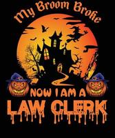 LAW CLERK T-SHIRT DESIGN FOR HALLOWEEN vector