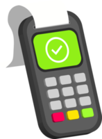 3d illustration of successful payment using electronic data capture machine and issue proof of payment png