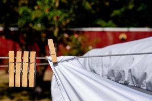 Clothesline on sunny day photo