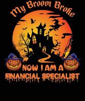 diseño de camiseta de especialista financiero para halloween vector