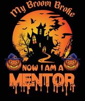 diseño de camiseta de mentor para halloween vector