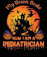 diseño de camiseta de pediatra para halloween vector