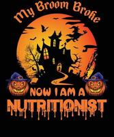 diseño de camiseta nutricionista para halloween vector