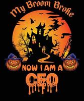 diseño de camiseta de ceo para halloween vector