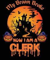 CLERK T-SHIRT DESIGN FOR HALLOWEEN vector