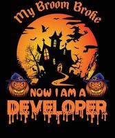 DEVELOPER T-SHIRT DESIGN FOR HALLOWEEN vector