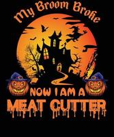 MEAT CUTTER T-SHIRT DESIGN FOR HALLOWEEN vector