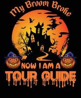 diseño de camiseta de guía turístico para halloween vector