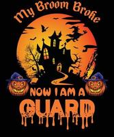 diseño de camiseta de guardia para halloween vector