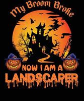 LANDSCAPER T-SHIRT DESIGN FOR HALLOWEEN vector