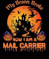 MAIL CARRIER T-SHIRT DESIGN FOR HALLOWEEN vector