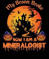 diseño de camiseta mineralogista para halloween vector