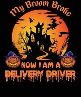 DELIVERY DRIVER T-SHIRT DESIGN FOR HALLOWEEN vector