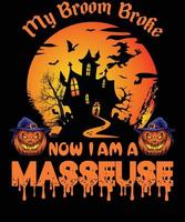 MASSEUSE T-SHIRT DESIGN FOR HALLOWEEN vector