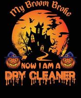 DRY CLEANER T-SHIRT DESIGN FOR HALLOWEEN vector