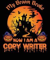 COPY WRITER T-SHIRT DESIGN FOR HALLOWEEN vector