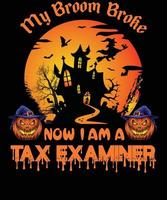diseño de camiseta de examinador de impuestos para halloween vector