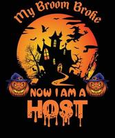 diseño de camiseta de anfitrión para halloween vector