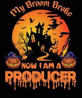 diseño de camiseta de productor para halloween vector