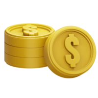 3d renderen stack dollar munt png