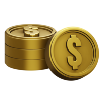 3d tolkning stack dollar mynt png