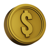 3d rendering dollar coin png