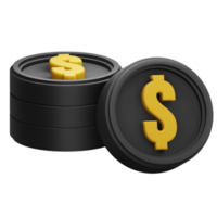 3d renderen stack dollar munt png