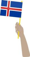 islandia bandera vector dibujado a mano, corona islandesa vector dibujado a mano