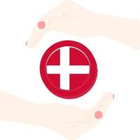 vector de bandera danesa dibujado a mano, corona danesa vector dibujado a mano