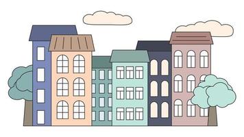 colorful houses cityscape vector