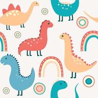 seamless pattern with dinosaurs vector