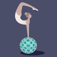 acrobat girl on ball vector