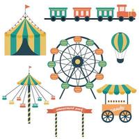 entertainment park elements vector