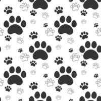 seamless pattern with pets paw print vector