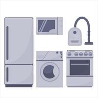 set of appliances vector