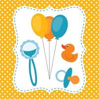 baby shower elements vector