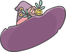 cute sweet Halloween fantasy witch hat doodle pastel png