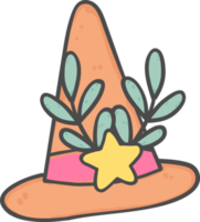 cute sweet Halloween fantasy witch hat doodle pastel png